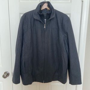 $30 Calvin Klein Dark Grey Wool Bomber Jacket Sz L